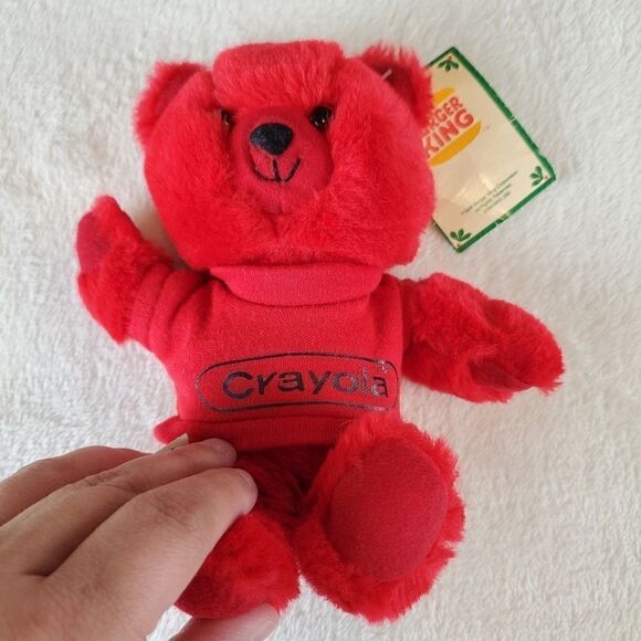 1986 Burger King Red Crayola Stuffed Bear - Picture 2 of 10